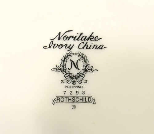 3 - Vintage Noritake Elfenbein Knochen China Rothschild 10,5 Zoll Essteller #7293 - Bild 5 von 5