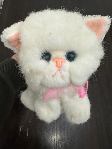 Vintage 1992 Tyco Kitty Kitty Kittens Purring White Kitten Snowball With Collar - Picture 7 of 7