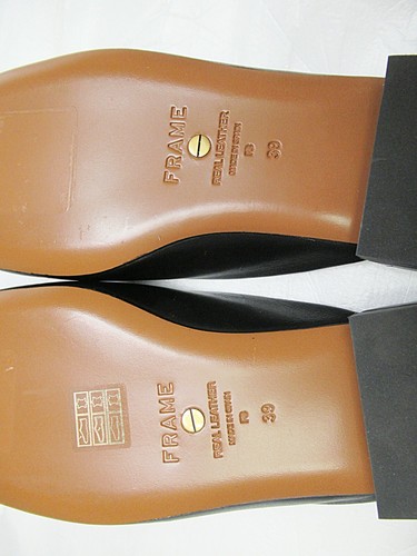 FRAME Le Town Leather Mules Slides Square Toe Noir Size 7.5 39 Black BRAND NEW - Picture 6 of 7