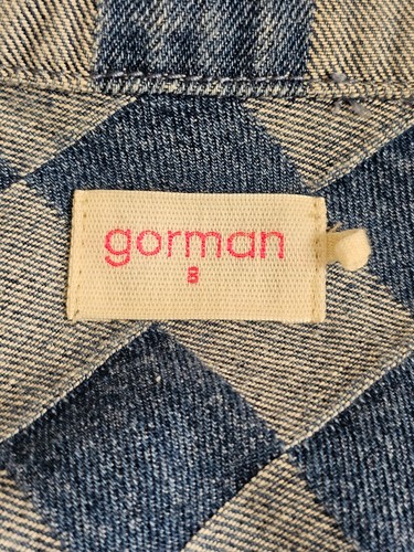 GORMAN Blue Casual Denim Checked Short Sleeve Jumpsuit Size 8 - Picture 3 of 3
