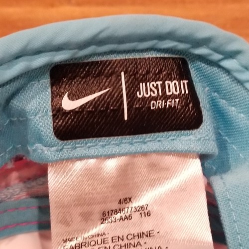 Nike Hat Cap Youth Kids Girls 4/6 Pink Swoosh One Size Running Active - Picture 6 of 9