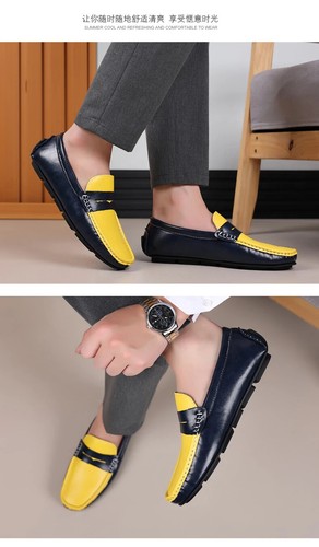 Zapatos informales de cuero para hombre mocasines mocasines sin cordones mocasines para conducir zapatillas rojas - Imagen 14 de 23