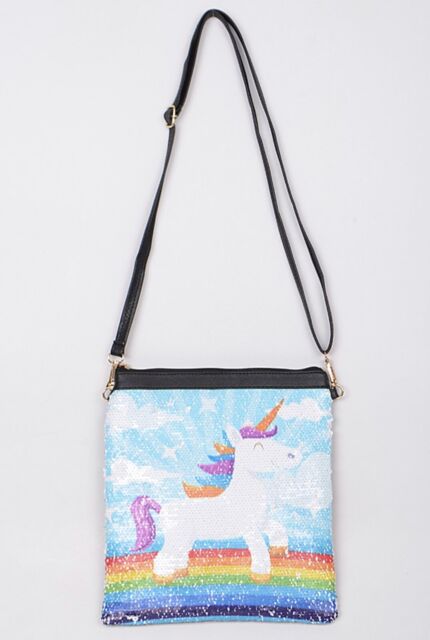 Lovely Baby Unicorn Sequin Embroidery Bag Adjustable Crossbody Shoulder Strap Lovely Baby Unicorn Sequin Embroidery Bag Adjustable Crossbody Shoulder Strap
