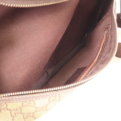 GUCCI GG GHW Waist Bag 233269 Coated Canvas Brown - Picture 10 of 12
