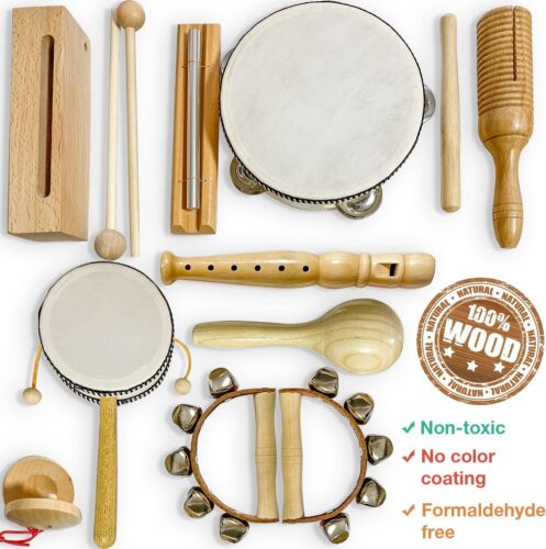 Stoie's International Wooden Music Set for Toddlers Kids Fun Musical Cotton Bag - Picture 3 of 7