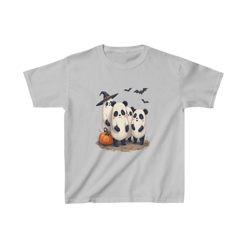 Halloween Panda Ghosts Kids Heavy Cotton™ Tee - Picture 4 of 6