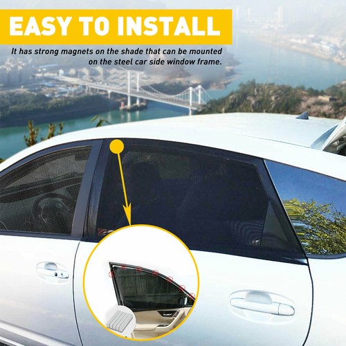 4X Car Rear Window Side Screen Sun Mesh Shade Cover Sunshade Magnetic Visor - Bild 12 von 12