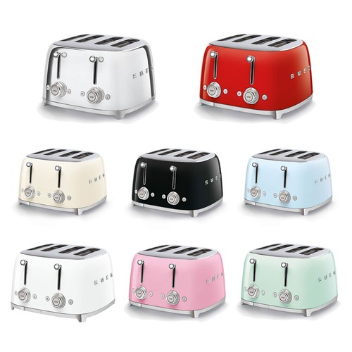 SMEG TSF03 50er Retro Toaster mit vier Schlitzen, gebraucht, Farbwahl, kleiner Kratzer - Bild 1 von 25