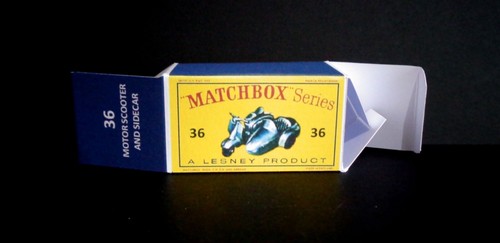 Matchbox Lesney No.36b Lambretta Scooter Beiwagen größere Version nur Repro Box - Bild 1 von 6