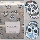 3pc Rae Dunn Halloween Sugar Skulls TWIN Sheet Set Day of the Dead Gray NEW