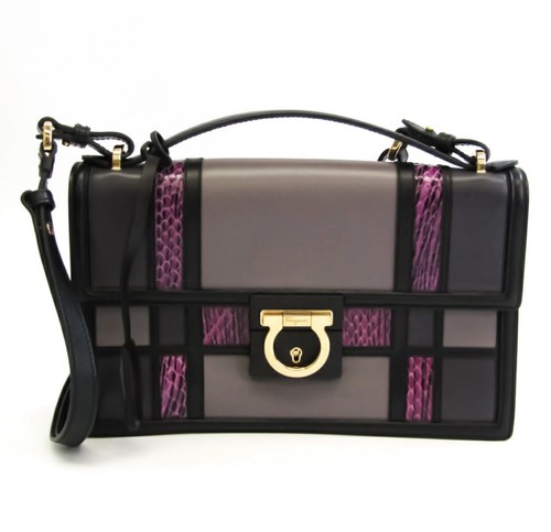 SALVATORE FERRAGAMO Designer Umhängetasche mehrfarbig Leder Patch - Bild 1 von 10