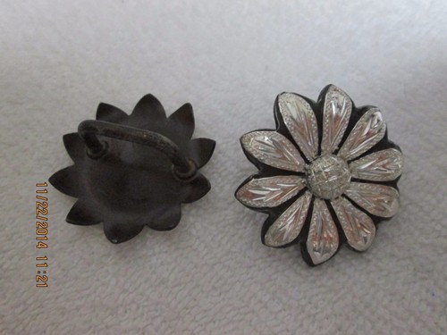 Santa Clara (aka Daisy) Silber CONCHO oder 3-teiliges SCHNALLENSET (#250) BRAUN - je - Bild 3 von 21