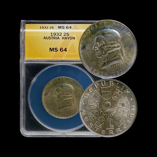 AUSTRIA. 1932, 2 Schilling, Silver - ANACS MS64 - Haydn, Scarce - Picture 8 of 8