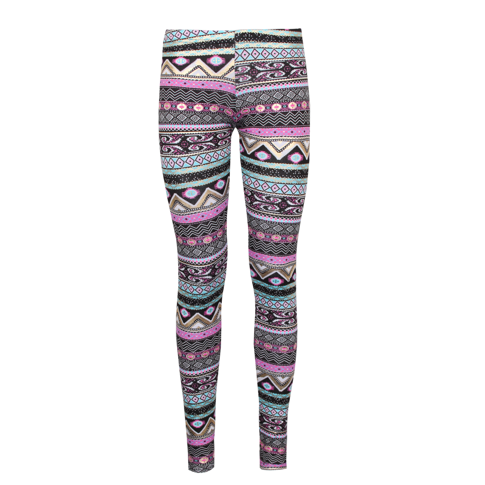 WOMENS LADIES AZTEC SKULL STRIPE ANIMAL PLANET LETTER PRINT MULTI FULL LEGGINGS - Picture 49 of 103