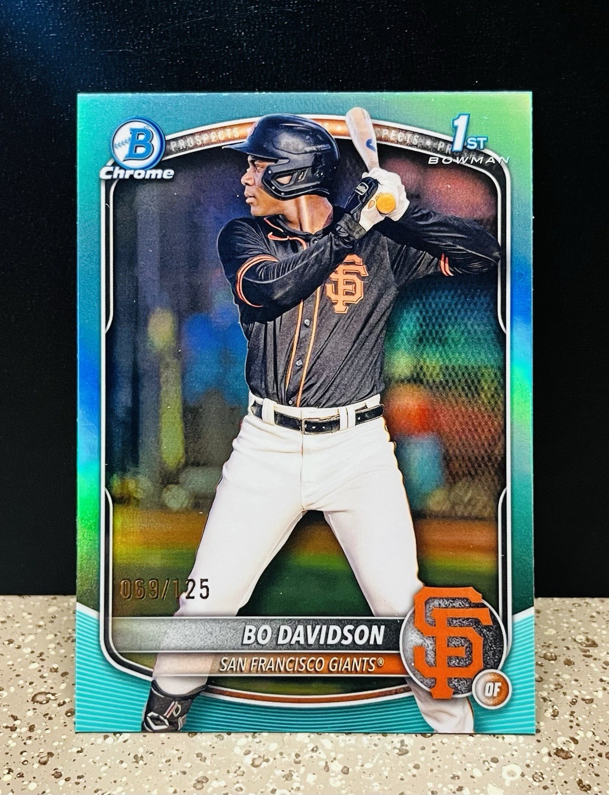 💥#’D /125💥2025 BO DAVIDSON Bowman Chrome 1st Prospect Aqua Teal Refractor