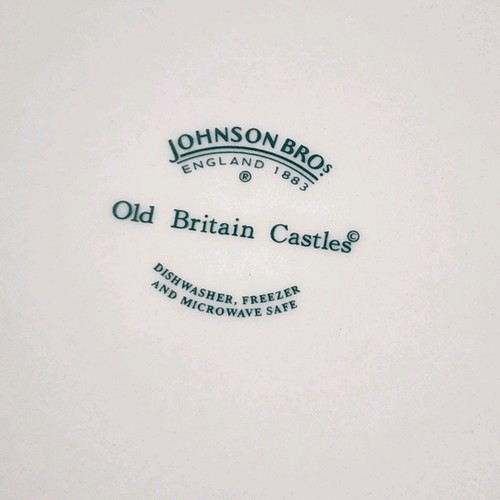 4 Johnson Brothers 10.5" Old Britain Castles Christmas Dinner Plates Green Tree - Picture 10 of 11