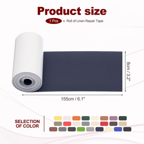 Leather Patches for Furniture, 3.2 x 61 Inch Self Adhesive Tape, Navy Blue - Picture 2 of 6