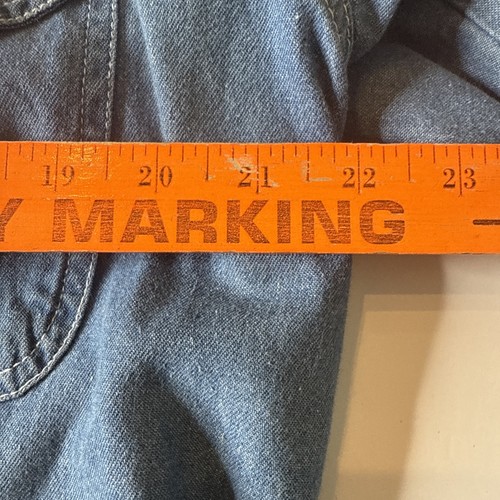 Vintage Damen Jeanshemd geblendete Edelsteine Gr. M bunte Farbe Taschen Bündchen - Bild 7 von 14