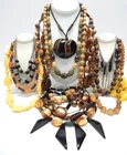 VINTAGE TO NOW FASHION/COSTUME JEWELRY NECKLACE LOT, ASSORTED TYPES & MATERIALS