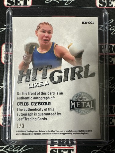 CHRIS CYBORG 2025 Hoja Mujeres De Deporte Verde Brillo HIT LIKE A GIRL 1/3 Automático UFC - Imagen 2 de 2