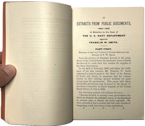 1889 CONSPIRACY NAVY DEPARTMENT AGAINST FRANKLIN W. SMITH CIVIL WAR BOSTON 1ST - Picture 5 of 10