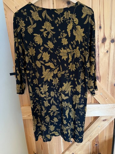 BNWOT MASAI Casual Smart Black Mustard Floral Tunic Top Size XL - Picture 5 of 5