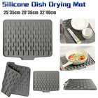Silicone Dish Draining Mat Folding Kitchen Pans Drainer Tray Drying Board Pad