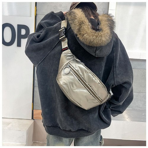 Large Capacity Chest Bag Cotton Waist Pack Soft Shoulder Crossbody Bag Winter - Picture 9 of 16