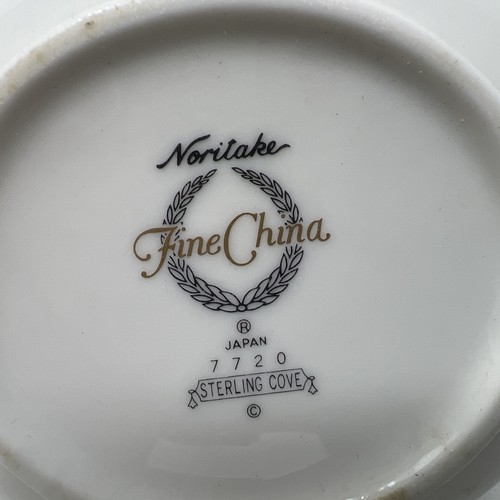 NORITAKE STERLING COVE CREAMER SUGAR W/LID SET # 7720 EXCELLENT AND RARE - Picture 10 of 11