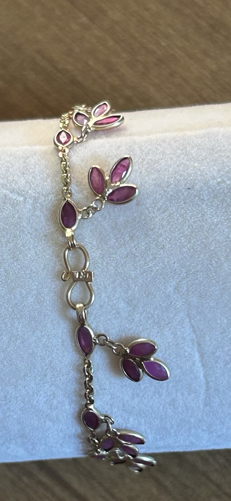 18k ruby leaf bracelet - image 5