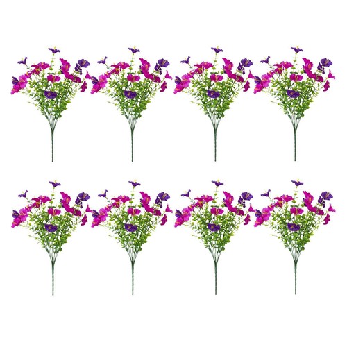 8 Pieces Artificial Flowers Greenery Shrubs Plants for Window Indoor Outside