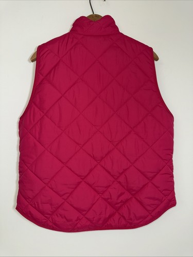 J Crew Quilted Puffer Vest Pink Womens Sz Large Preppy Coastal Colorful J. Crew - Picture 2 of 6