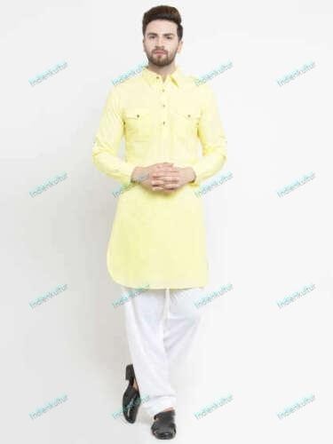 Mens Kurta only Pathani Kurta Top Shirt Solid Kurta Mens Cotton Kurta Indian Kur - Picture 42 of 46