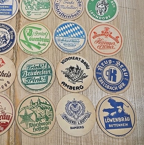 German Beer Coasters Lot of 30 Round Mats Vintage 1980s - Picture 5 of 7