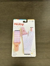 Nuby 2-Pk Pacifinder Pacifier Clips For Baby **Pink/White** NEW