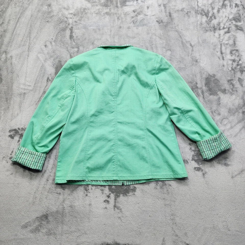 Chaqueta Koret Vintage Años 90 Mujer M Verde Cremallera‎ Frontal Elastizada Denim Bolsillos Informal Foto 3 de 4