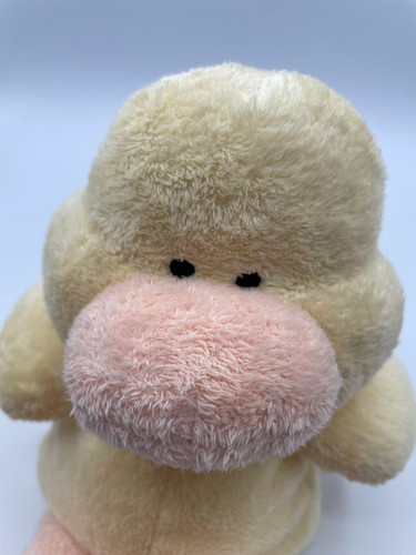 New Imperfect Tag Ty Pluffies PUDDLES Yellow Orange Duck Plush Beanie 2002 9" - Picture 9 of 12