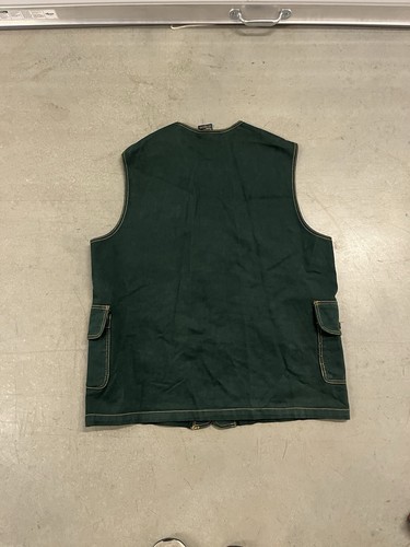 Vintage Karl Kani Jeans Safari Vest Tupac Hip Hop Green Mens Sz L USA Made 90s - Picture 8 of 9
