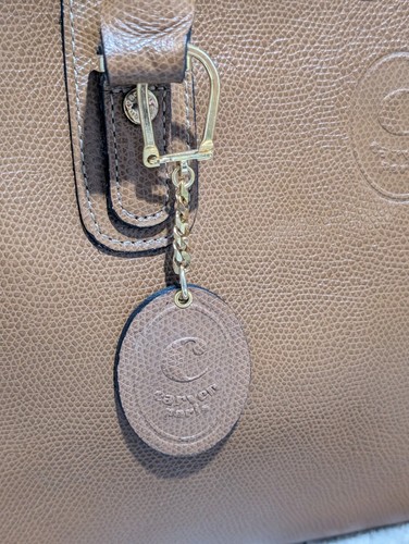 Vintage 70's Carven Paris Leather Handbag And Slim Wallet Tan Brown - Picture 5 of 20