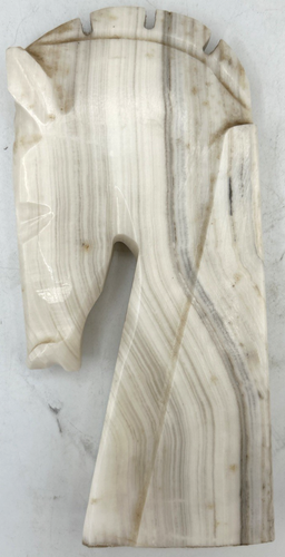 Hand Carved Onyx Horse Head Figure Missing Bottom MCM Aprox 8 Inches - Picture 2 of 6