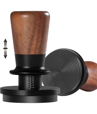 PUSEE 53.3mm Espresso Tamper,Calibrated 53.3mm, Titanium Coating Black Base 
