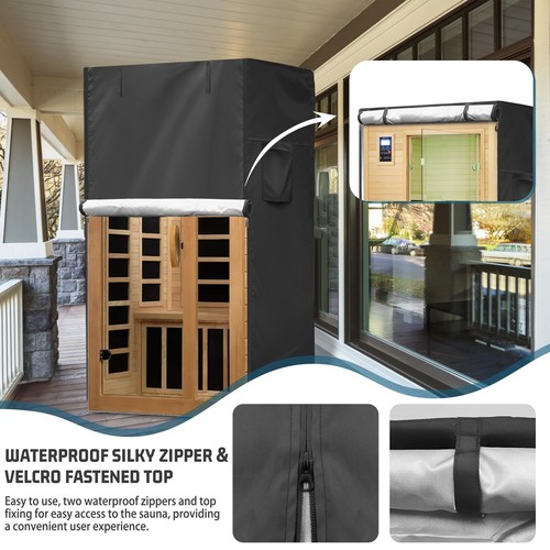 Outdoor Sauna Cover 420D Heavy-Duty Waterproof Durable Protector, Fits 49"x43... - Picture 4 of 7