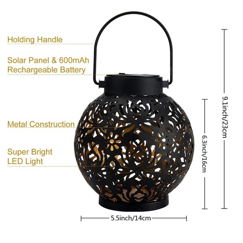 2 Pack Outdoor Solar Hanging Lantern Lights Decorative Christmas Light for Ga... - Picture 3 of 7