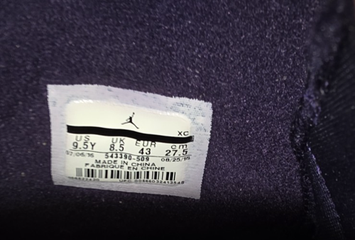 Jordan 6 Retro Purple Dynasty (GS) 543390-509 size 9.5y /9.5 Mens- Rare - Picture 8 of 8