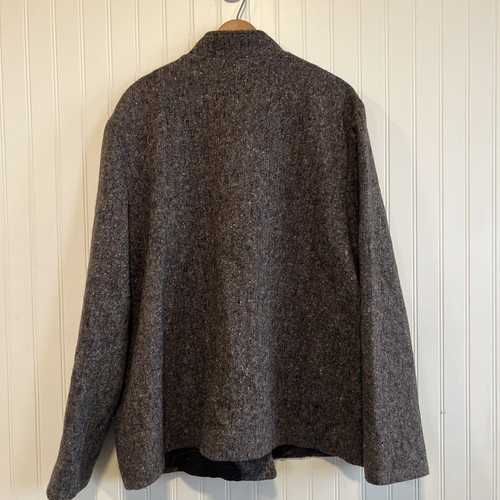 Orvis Brown Tweed Wool Blazer Mandarin Collar Size XL Women Button Up - Picture 5 of 11