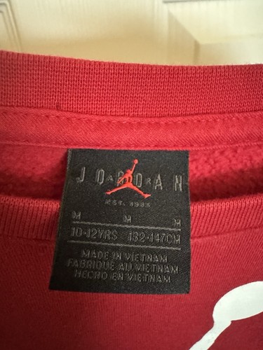 Nike Air Jordan Brand Youth Sweater Size Medium 10-12 Years Old. Red Pullover - Picture 3 of 4