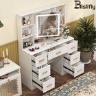 Vanity Set Makeup Dressing Table Lighted Mirror Storage Drawer Dresser Desk New