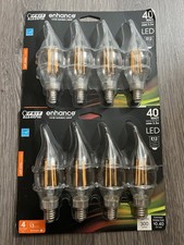 Feit Electric Dimmable E12 LED Clear Chandelier 3.3W Soft White 8 Pack