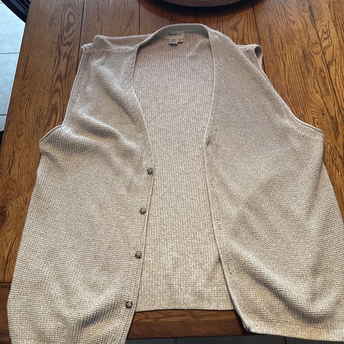 XXXG EDDIE BAUER - Herren Vintage Beige Strickjacke Pullover Weste Made in USA - Bild 22 von 23