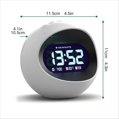 NEWGATE® Digital Centre of The Earth Alarm Clock - Bedside - Desk White - Picture 6 of 9